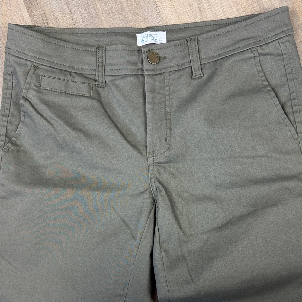 Market & Spruce Women’s Olive Green Chino Pants. NWOT. Size 8 - Picture 3 of 5